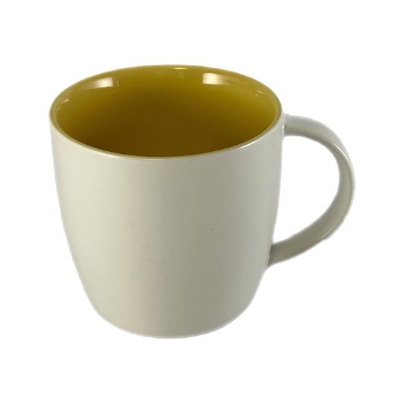 Collectible 2011 Starbucks White With Yellow Interior Bone China Mug 16 Oz EUC - Picture 2 of 5